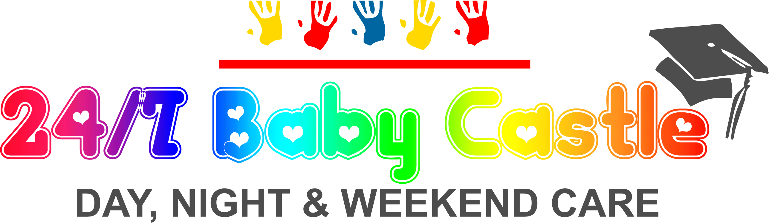 247 Baby Castle Full Logo - Rainbow Color